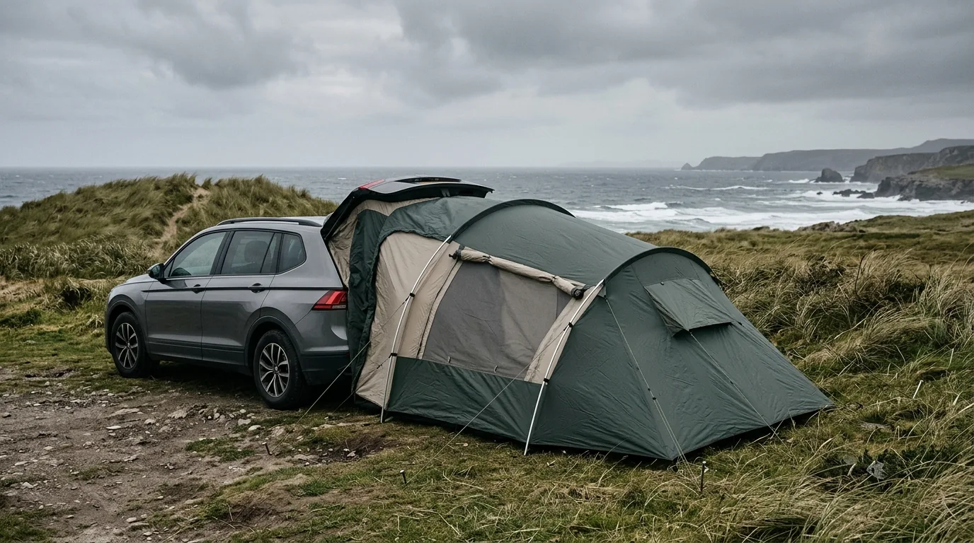 Storm-Ready Vehicular Tent: Windproof Setup & Features